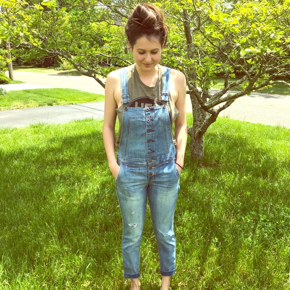 Free people button down overalls